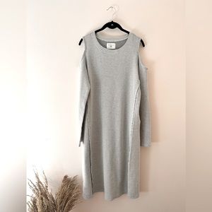 Anthropologie Waffle Knit Cold Shoulder Dress Size Large